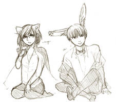 Kitty and bunny