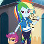 Rainbow Dash and Scootaloo Equestria Girls!