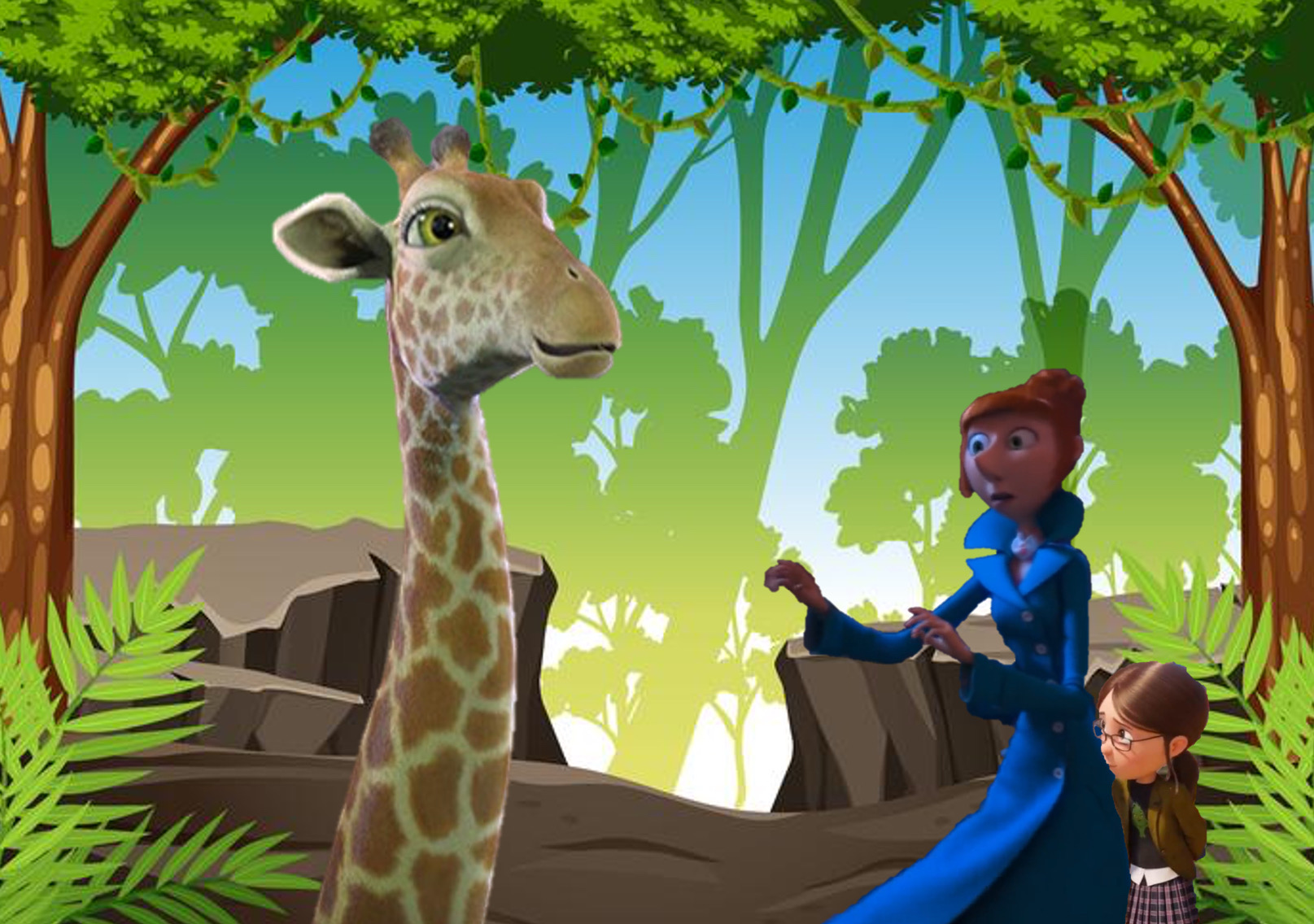 Lucy and Margo meet Bridget the Giraffe by DarkMoonAnimation on DeviantArt