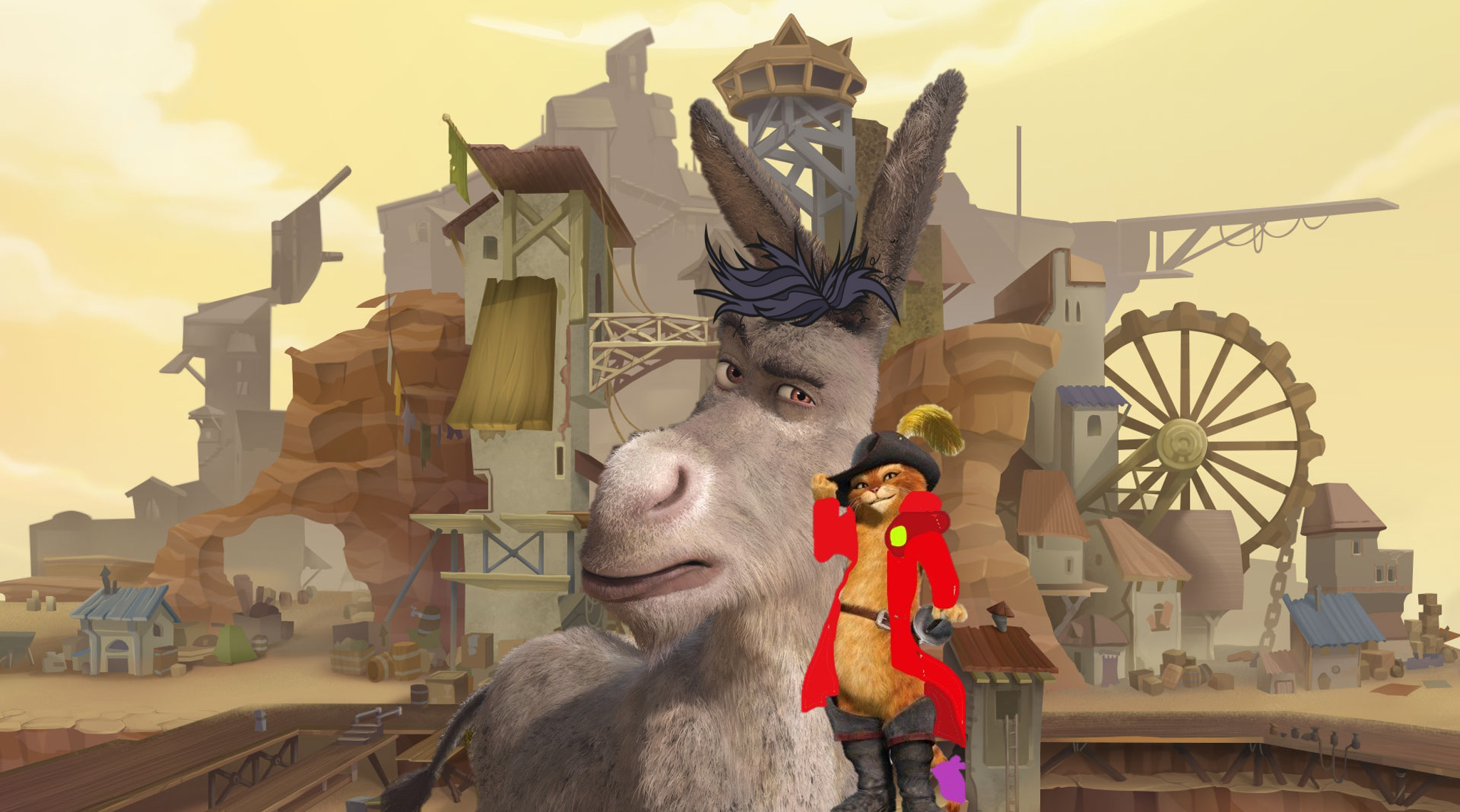 Shrek and Donkey on broomstick by DarkMoonAnimation on DeviantArt