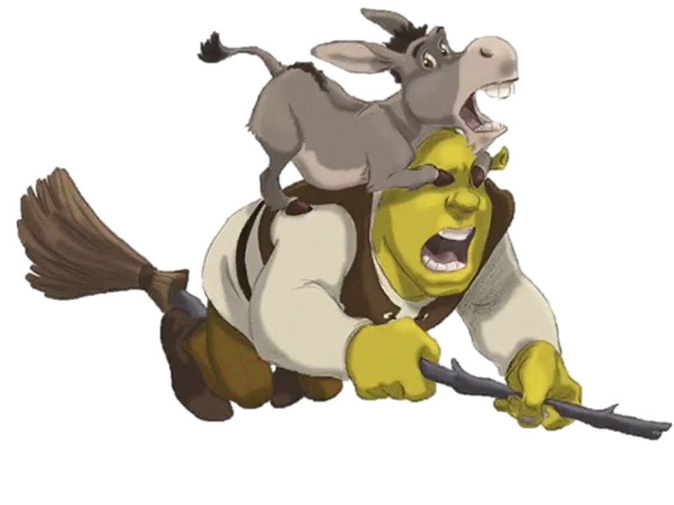 Shrek and Donkey on broomstick by DarkMoonAnimation on DeviantArt