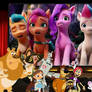 Dorothy, Twilight and Friends watching MLP G5