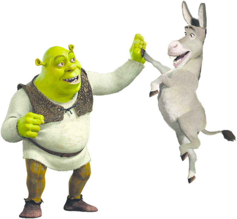 Shrek and Donkey high five by DarkMoonAnimation on DeviantArt