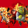 Shrek and The Incredibles Wallpaper