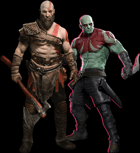 Drax The Destroyer And Kratos By Zyule On Deviantart
