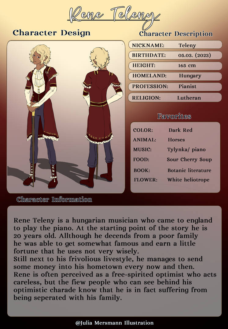 Character Sheet - Rene Teleny by JuliaMersmann on DeviantArt