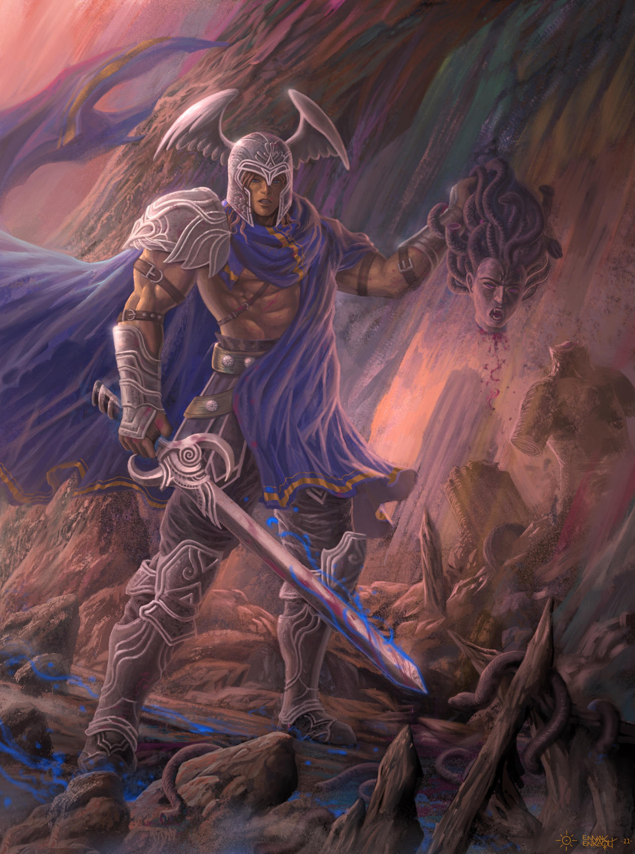 Perseus Defeating Medusa by EnvakEnkaqti on DeviantArt