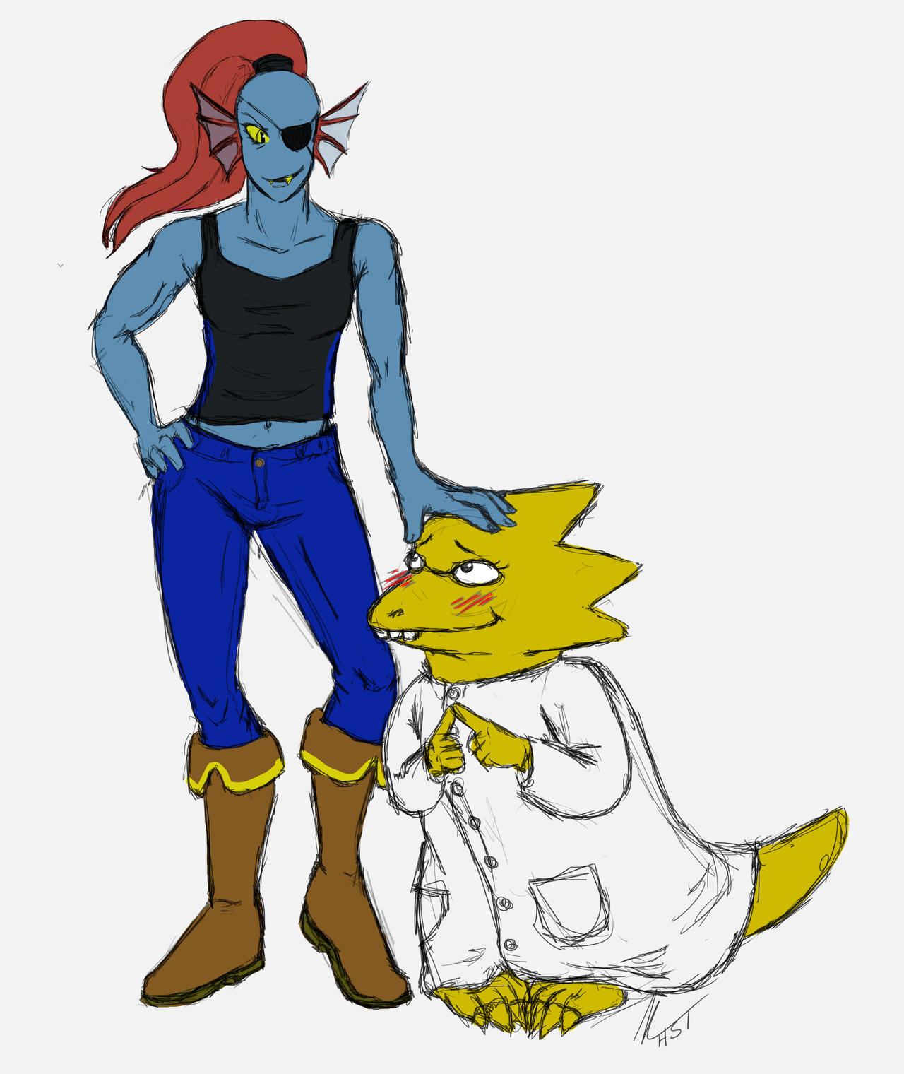 Undertale: Undyne And Alphys by HeavenSentTenshi on DeviantArt