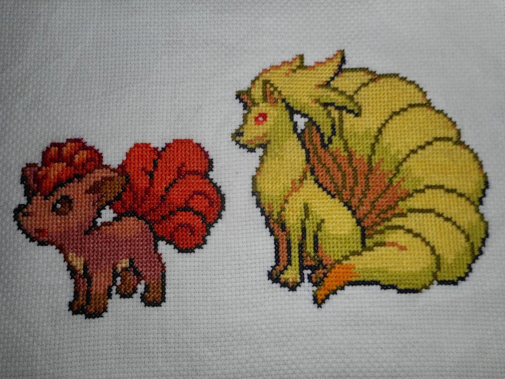 Cross-stitched Vulpix Family by Midnightfables on DeviantArt