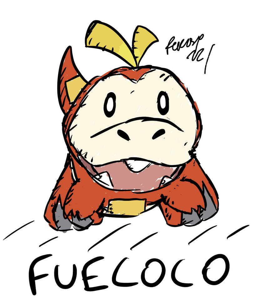 Fuecoco Sketch by Fuzzbyroo on DeviantArt
