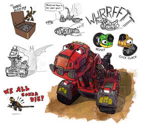 Dinotrux sketches/drawings