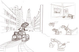 Dinotrux but post-apocalyptic
