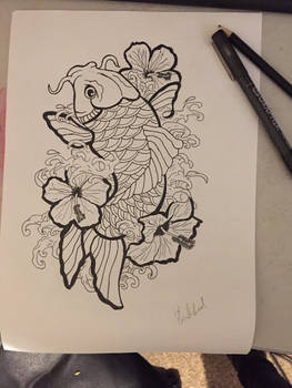 Traditional koi outline