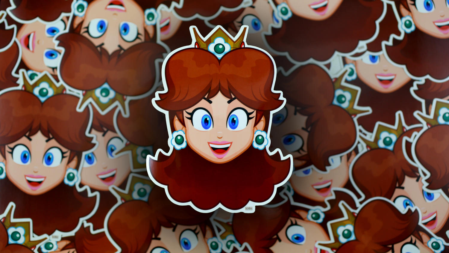 Screenprint Daisy Princess Daisy Sticker by MrHinkleDraws on DeviantArt