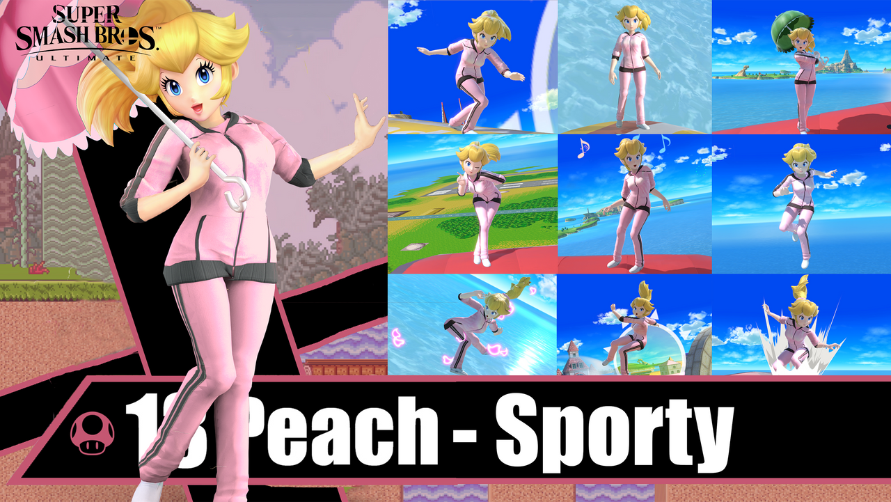 SSBU MOD - PRINCESS PEACH SPORTY by YOSHINFORMATICO on DeviantArt