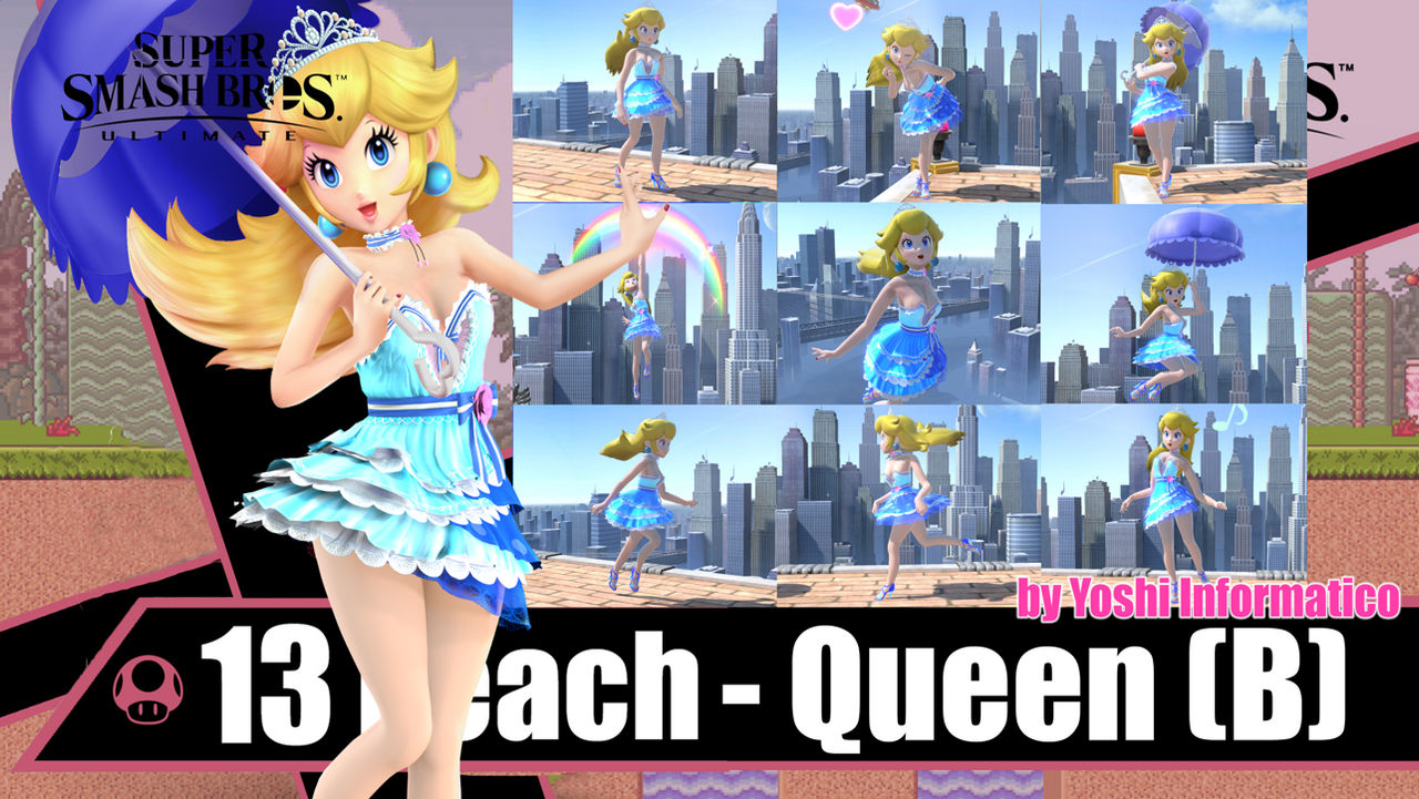 SSBU MOD - PEACH BEAUTY QUEEN (BLUE) by YOSHINFORMATICO on DeviantArt