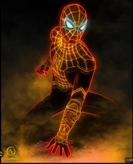 Neon Spider-man art by Teamvlogs1002 on DeviantArt