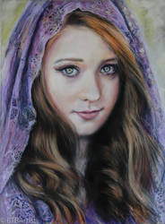 Purple Head dress Pastel