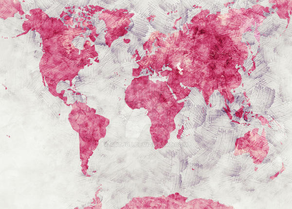 Red World Deviantart World Map Red by ArtJBJ on DeviantArt