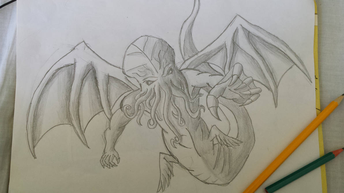 Cthulhu drawing by mariuster on DeviantArt