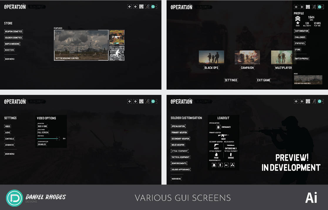 Various GUI Screens by DanDesignsUI on DeviantArt