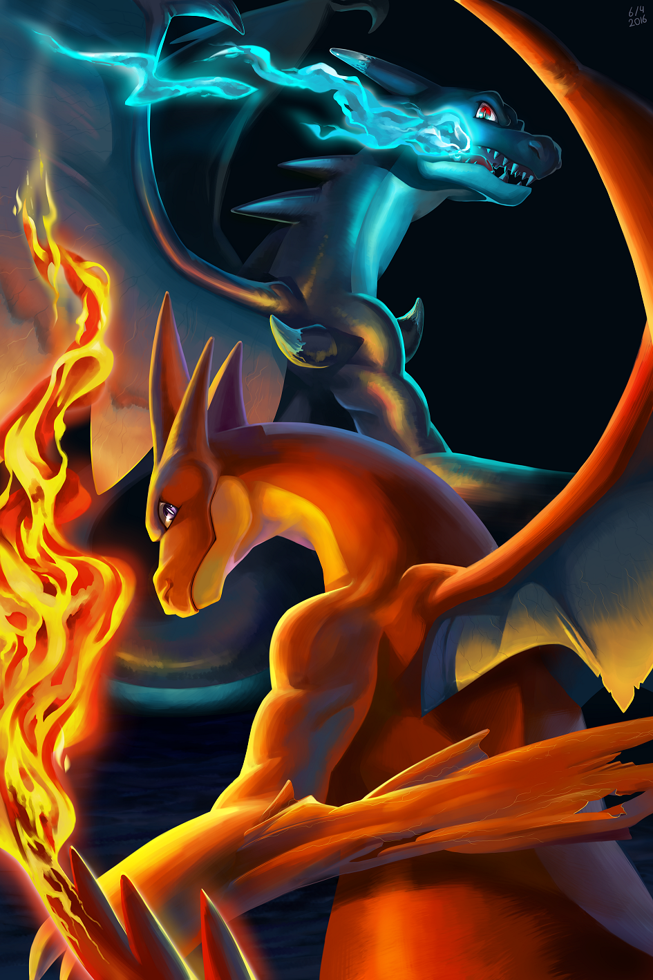 Pokemon FanArt  Mega Charizard X-Y isra1shot - Illustrations ART