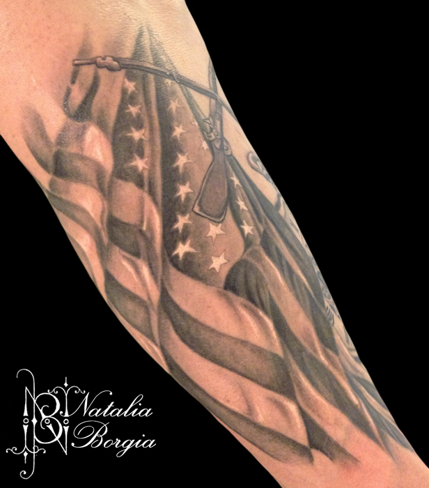 American Flag Tattoo Black And White - Top 60 Best American Flag Tattoo...