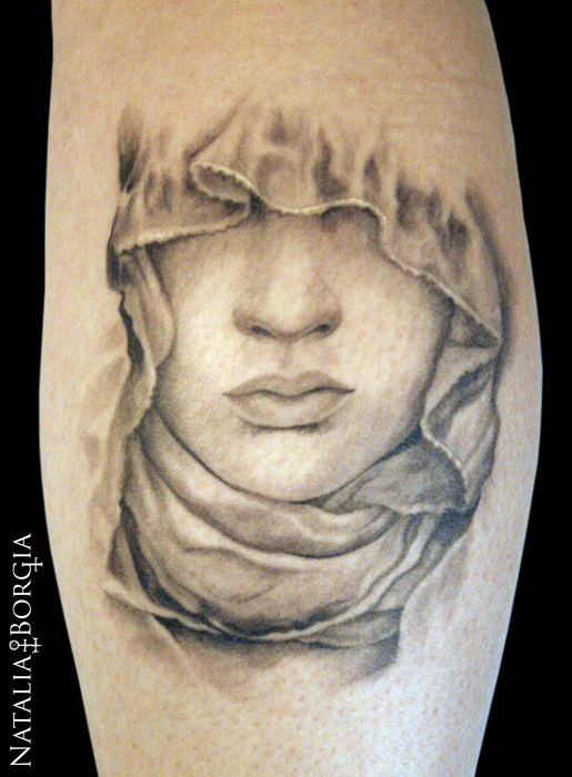 Veiled Face Tattoo