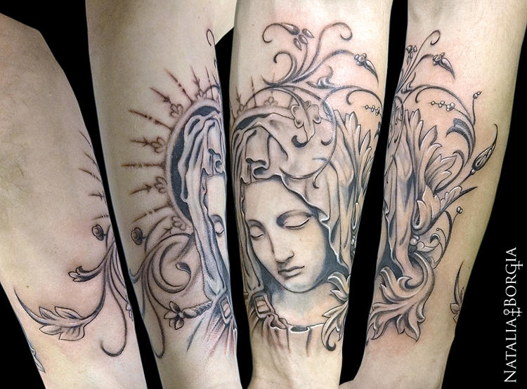 Virgin Mary Pieta Tattoo by on DeviantArt