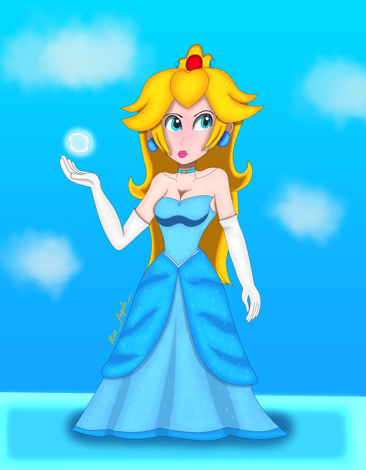 princess peach ice dress Game Peach Princess Showtime Cosplay Costume Ice Princess Peach Blue Dress