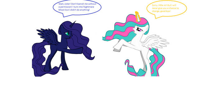 Celestia banishes Luna again