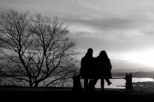 Couple enjoying the sunset