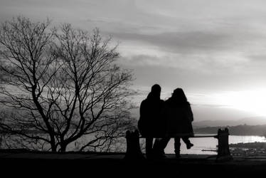 Couple enjoying the sunset