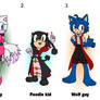 Sonic Adoptables 1-5