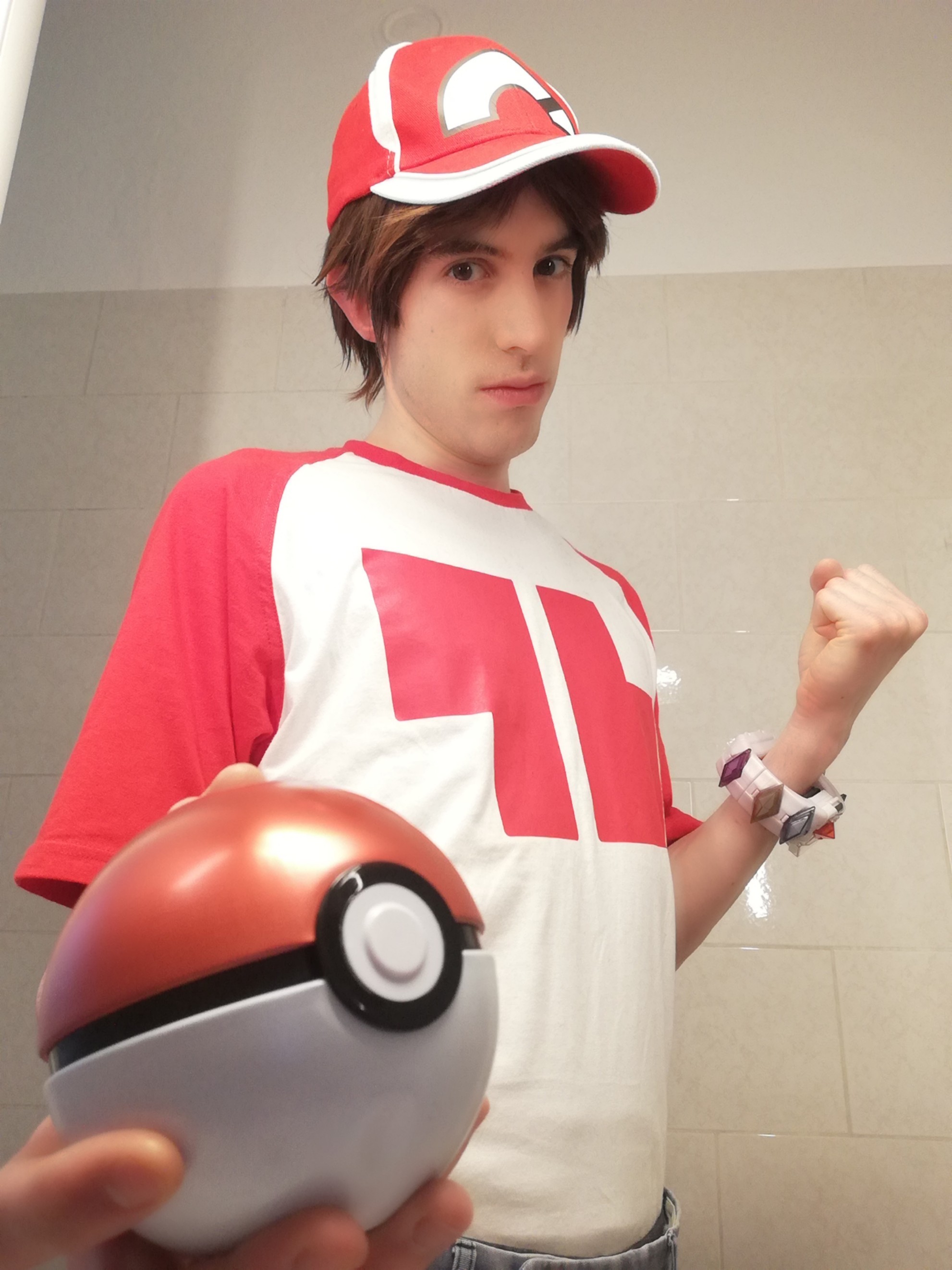 Pokemon Sun and Moon Trainer Red and Blue Cosplay Costumes