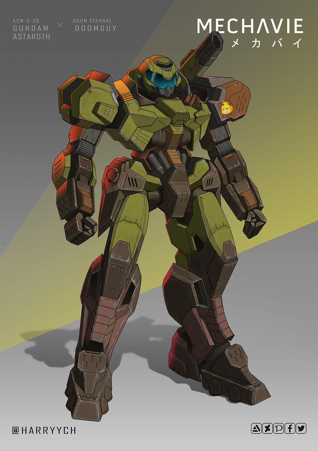 Gundam Astaroth x Doomguy