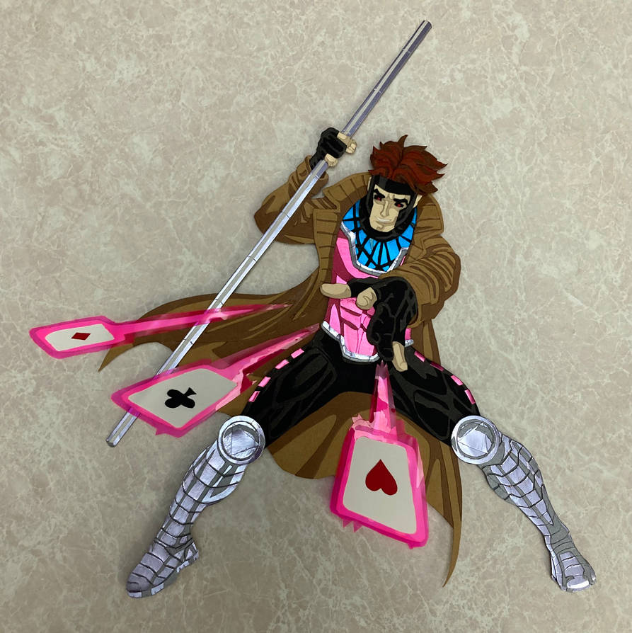 Gambit (90s version) paper cutout by say-andy on DeviantArt
