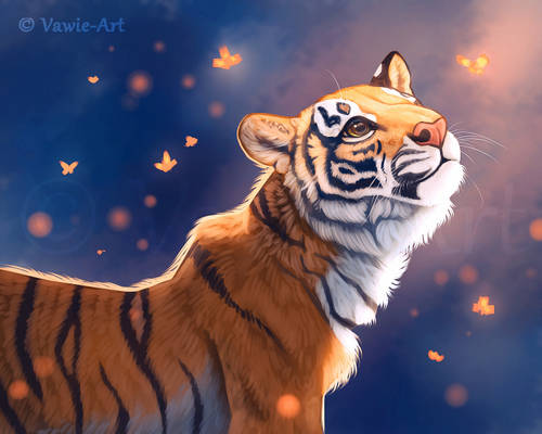 Tiger and Butterflies (2)