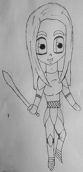 Chibi female fighter