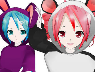 Hoodie Teto and Mikuo +DOWNLOAD by FUZZInekoMIMI