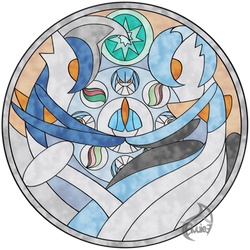 Ralts Line in Stained Glass - Shiny Variant