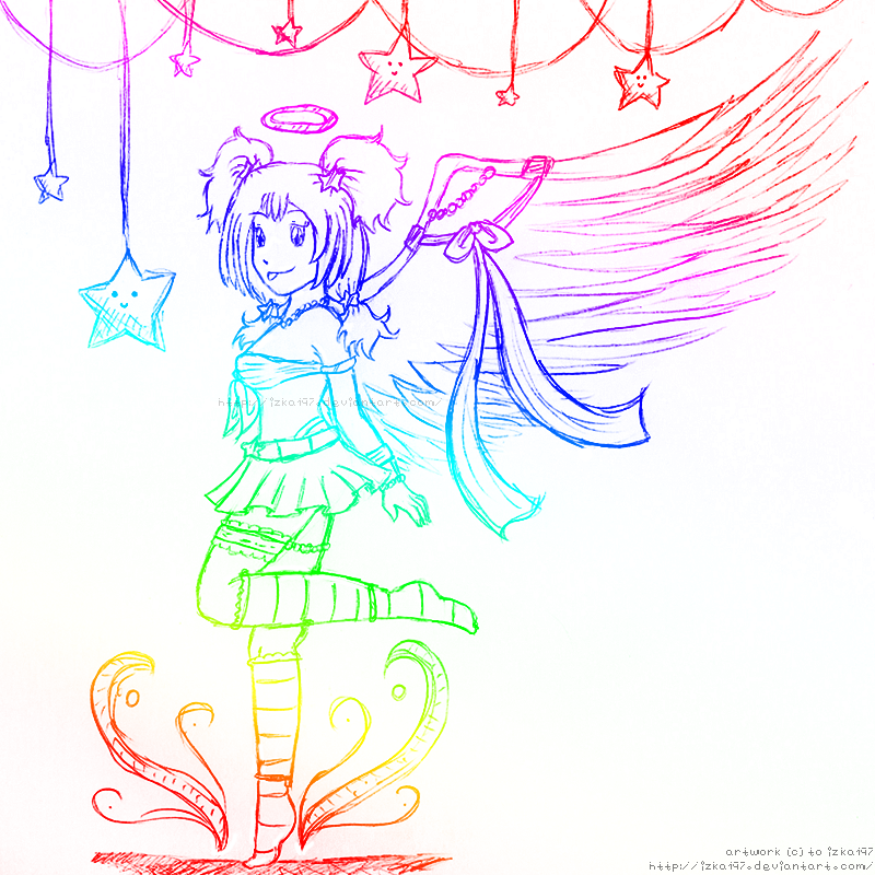 Rainbow Angel Sketch