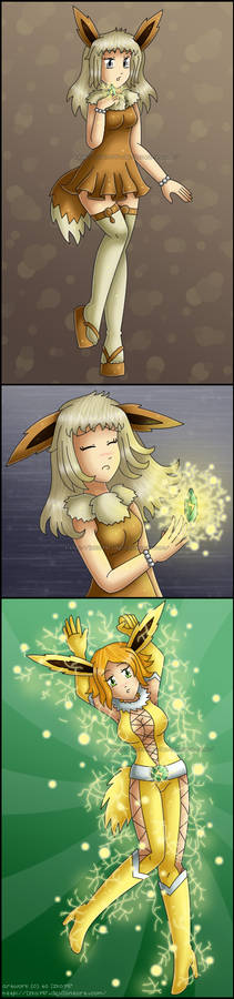 [Commission] Eevee evolves into Jolteon