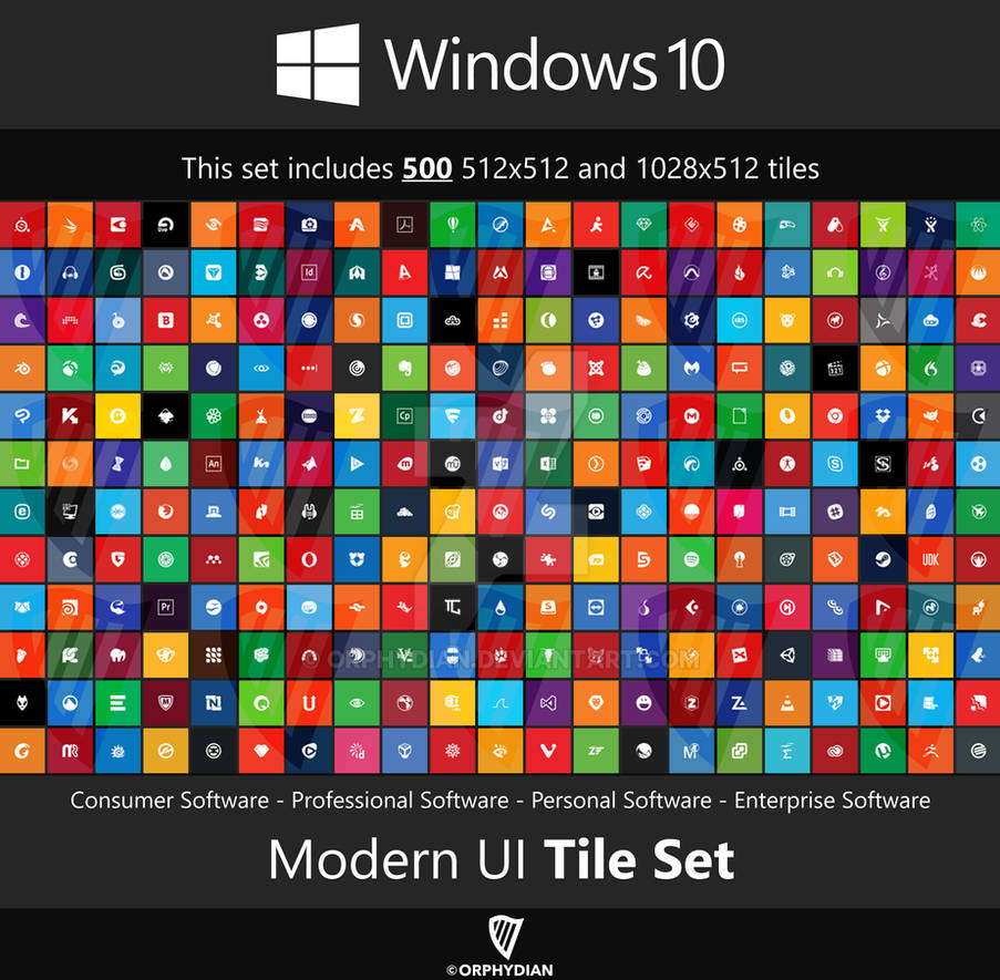 Windows 10 Modern UI Tile Set Updated by Orphydian on DeviantArt