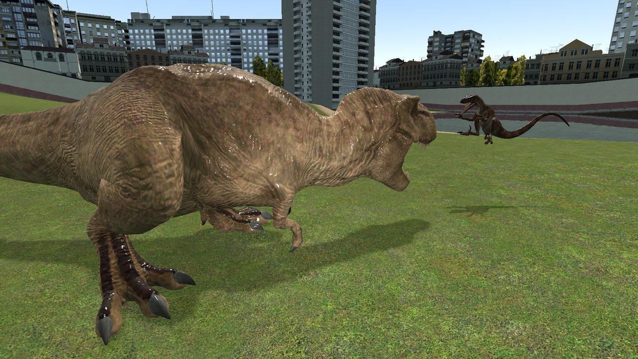 Jurassic GMod Park: Rexy vs Raptor p13 by FernoRex92 on DeviantArt