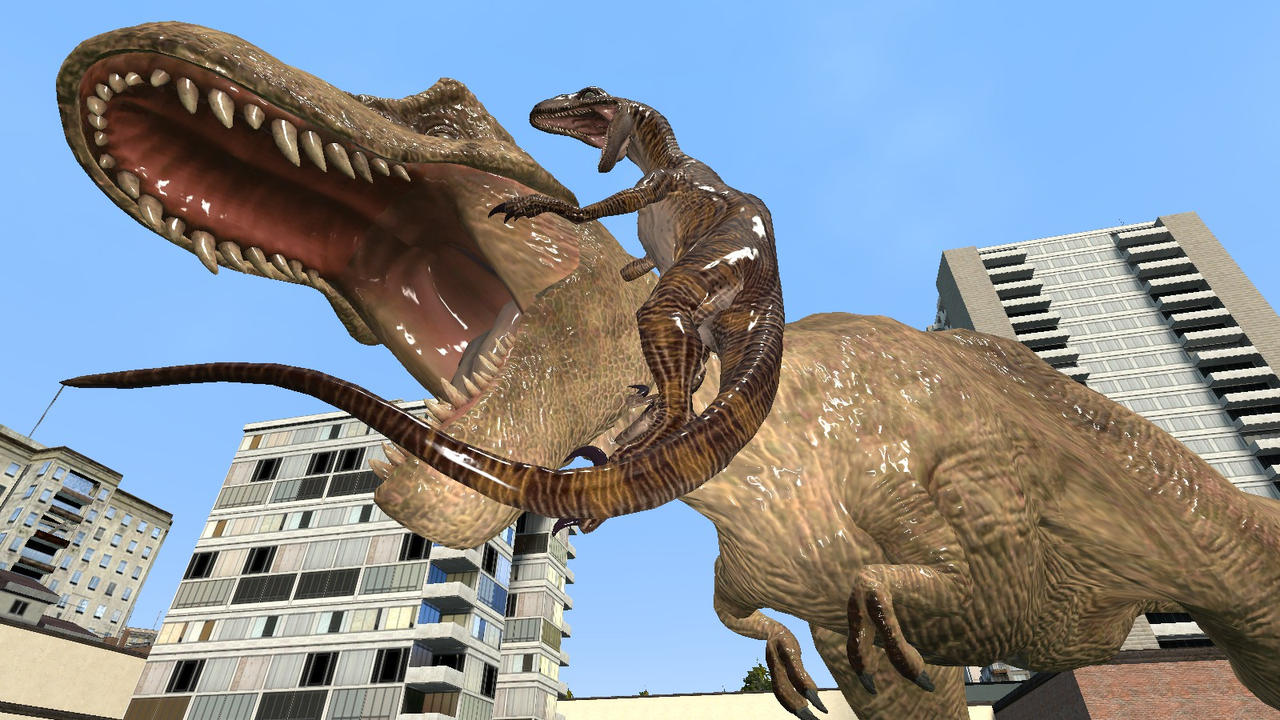Jurassic GMod Park: Rexy vs Raptor p22 by FernoRex92 on DeviantArt