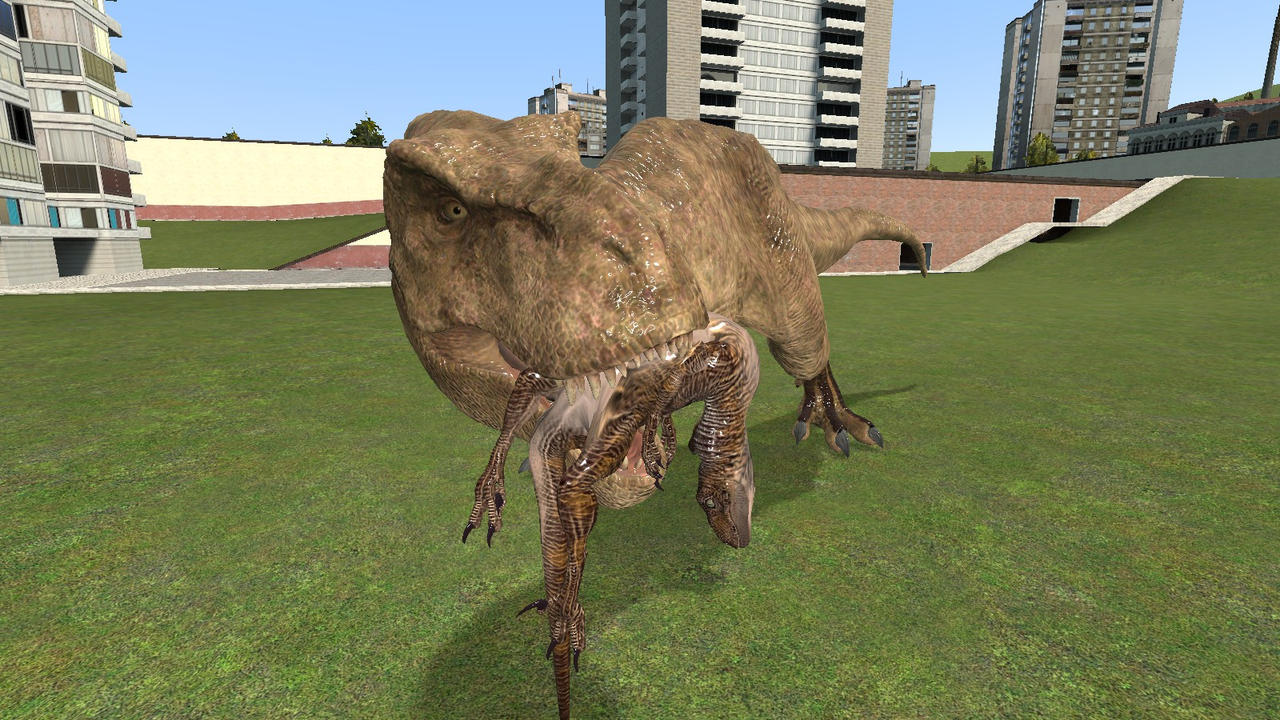 Jurassic GMod Park: Rexy vs Raptor p28 by FernoRex92 on DeviantArt