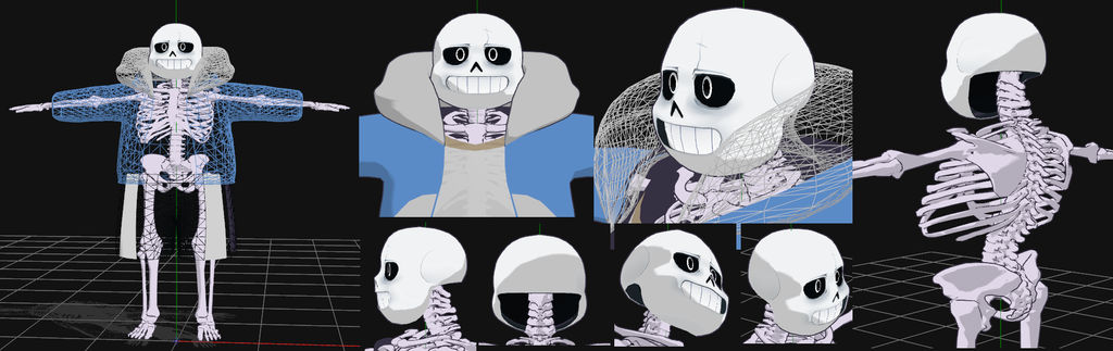my sans model preview1 undertale by 495557939 on DeviantArt