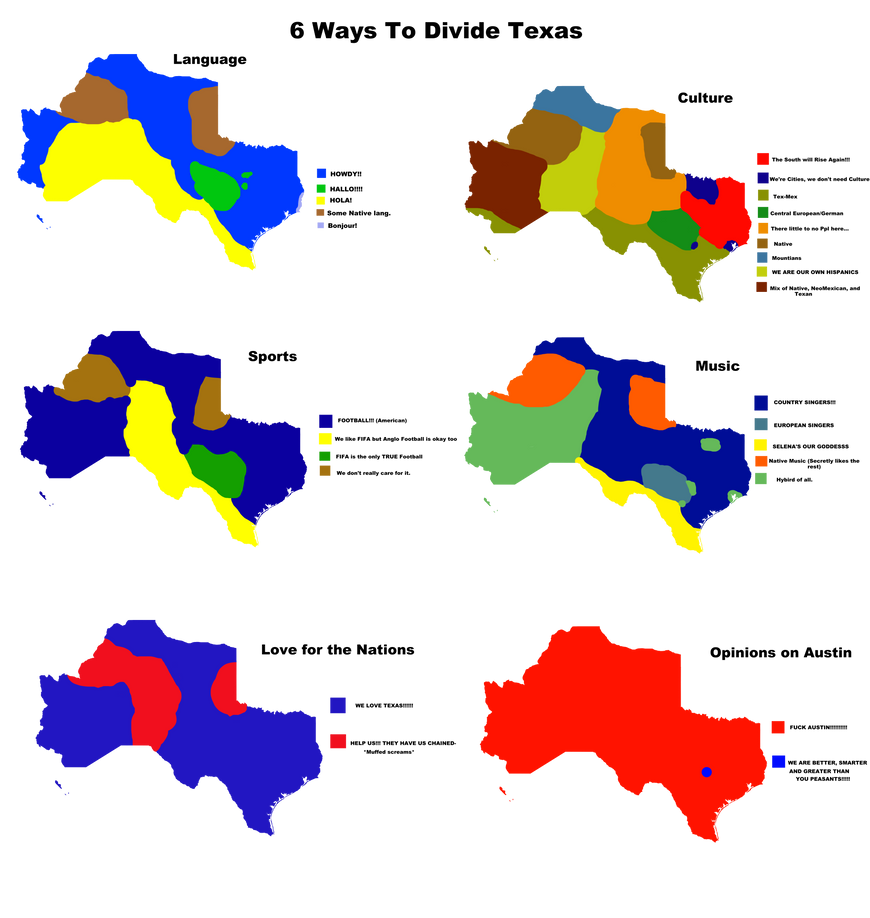 Texas Divide 6 ways to divide Texas by Thetexan151 on DeviantArt