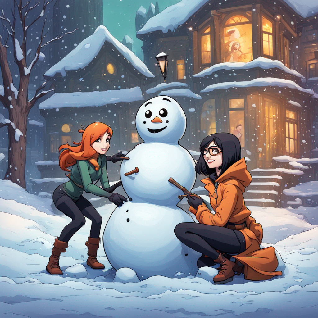 Kim Possible and Velma Dinkley building a snowman by purplebearcat on ...